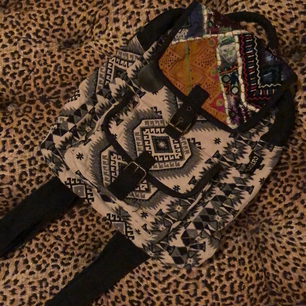 Boho Backpack Black and Cream